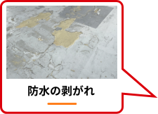 防水の剥がれ